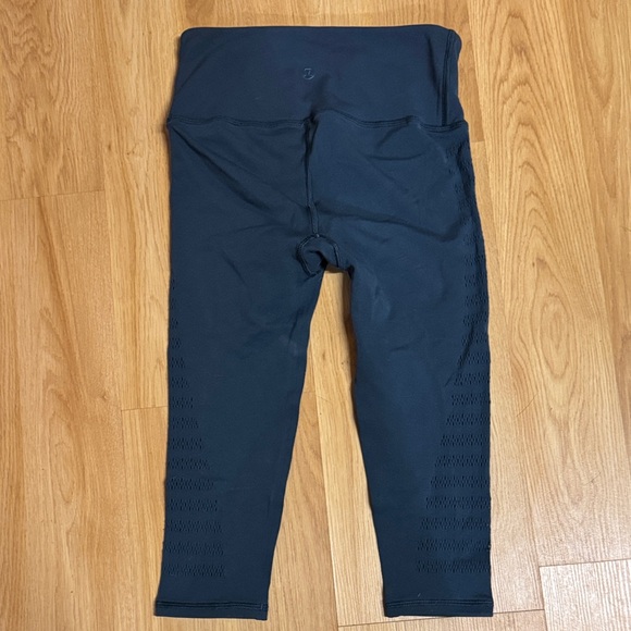 Lululemon size 4 dark teal blue green Athletica crop yoga Leggings - Picture 9 of 11